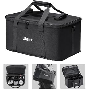 ULANZI Carrying Bag with Movable Foam Padded for Studio Light, Light Stands, Mini Softboxes, Durable Oxford Cloth Transit Bag Travel Case with Shoulder Strap & Handle, 17.13'' x 10.83'' x 8.27'',OM-01