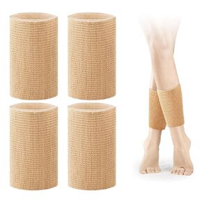 NQEUEPN 4pcs Ankle Sleeves, Padded Skate Socks Ankle Gel Pads Ankle Protector for Boots Moisturizing Gel Skate Ankle Guards Ice Skating Protection for Foot Skating Riding Skates Splints Braces