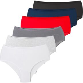 Mody Women's Brief 6-Pack, High Waisted Cotton Panties for Ladies, Soft Women's Underwear, Seamless Underwear for Women