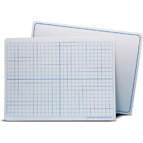 Flipside Products 9" x 12" Two-Sided Magnetic XY Axis Dry Erase Learning Mat, Education Learning, Graph, Economical - 12 Pack