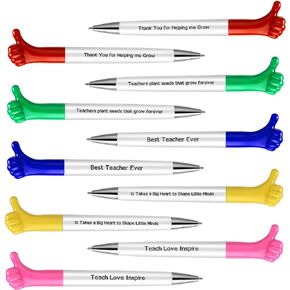 Fumete 25 Pcs Teacher Pens Teacher Appreciation Gifts Thumbs up Pens Thank You Teacher Ballpoint Pen Inspirational Funny Teacher Appreciation Pens for Office Graduation Back to School