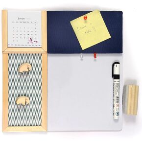 IVEI Bulletin Board - Pin and White Board Combo - Dry Erase - Combination - Metal Board - Calendar | All Purpose to-do Boards for Office, School, Home |15in X 19in|(with Metal Board Big (Grey)) in Saudi Arabia