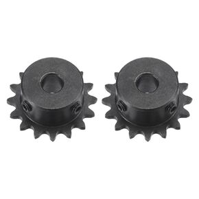 uxcell #25 Chain Roller Sprocket, 8mm Bore 1/4" Pitch 16 Tooth Single Strand Chain Sprocket, C45 Carbon Steel 25 Roller Chain Sprocket with Set Screws for ISO 04C Chain, 2Pcs