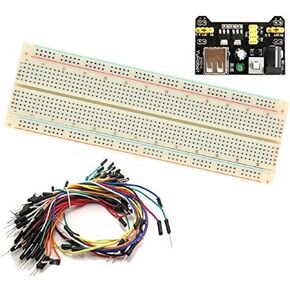 Aketek MB-102 830 Point Prototype PCB Breadboard + 65pcs Jump Cable Wires + Power Supply