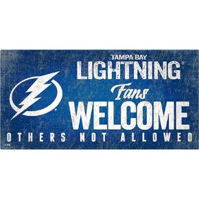 NHL Tampa Bay Lightning Unisex Tampa Bay Lightning Fans Welcome Sign, Team Color, 6 x 12