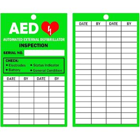 30 Pack AED Inspection Tag 5.75 x 3.25 Inch-PP Plastic Inspection Record Tags Double Sided Tear Proof and Waterproof Medical Equipment Inspection Tag in Saudi Arabia