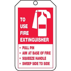 Accuform TRS218CTM PF-Cardstock Fire Extinguisher Tag, Legend "FIRE Extinguisher Inspection Record", 5.75" Length x 3.25" Width x 0.010" Thickness, Red/Black on White (Pack of 5)