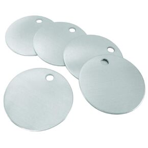 CH Hanson Metal Stamping Blanks - 1" Blank Tags with Holes, Name & Pet Tags, Label Equipment - Model 1078A, Durable 18-Gauge Aluminum (100 Count)