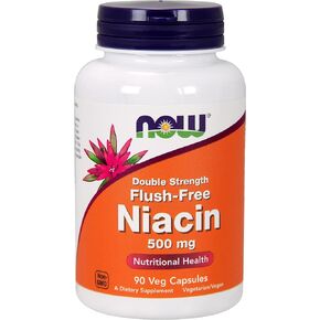 Now Foods Flush Free Niacin Double Strength 640mg, 90 vcaps (Pack of 2)