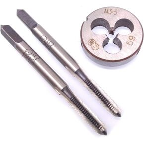 Yodaoke HSS M3.5 x 0.6mm Taper and Plug Tap and M3.5 x 0.6mm Die Metric Thread Right Hand