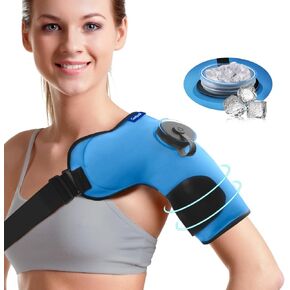 Comfpack Refillable Ice Pack Bag Wrap for Shoulder Pain Relief, Travel Shoulder Ice Cold Bag with Straps for Injuries, Rotator Cuff, Swelling, Muscle Sore, Recovery After Surgery