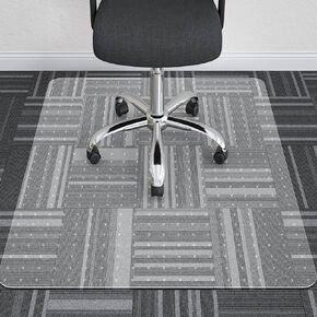HOMEK Office Chair Mat for Low Pile Carpeted Floors - 45" x 53" Clear Carpet Chair Mats for Home & Office, Studded Floor Mat for Office Chair on Carpet