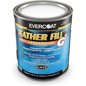 Evercoat Feather Fill G2 Premium Polyester Primer Surfacer for Fiberglass, SMC & More - 128 Fl Oz - Black