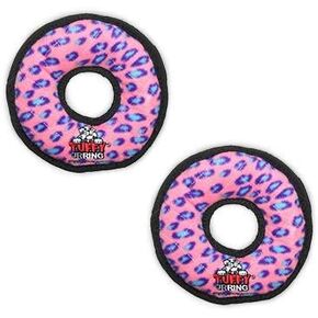 TUFFY - World's Tuffest Soft Dog Toy -Jr Ring- Pink -Squeakers-Multiple Layers.Made Durable, Strong & Tough.Interactive Play(Tug, Toss & Fetch).Machine Washable & Floats