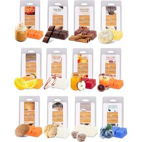 Indulgent Sweets Scented Wax Melts Variety Set - 12 Assorted 6pc Cube Sets for Electric Candle Warmer (2.5oz ea) - Lemon, Coconut, Caramel, Ginger, Mint, Cider, Cinnamon, Pumpkin Spice, Berry, Mimosa