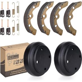 10L0L Golf Cart Brake Repair Kit fit Club Car DS 1995-Up and Precedent 2004-Up,Club Car Brake Drums & Brake Pads & Brake Shoes Spring Kit,OEM# 101791101, 10603, 1018232-01