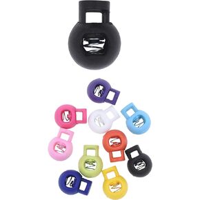 Mandala Crafts Cord Lock Cord Stop Tightener Lace Locking End Round Single Hole Toggle Fastener for Drawstrings, Shoelaces, Bungee Cord Mixed Color 0.9 Inch 50 PCs
