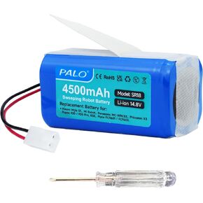 Palogreen 14.8V 4500mAh Li-ion Replacement Battery for Xiaomi MI G1, Mi Robot for Panasonic MC-WRC53, for Phicomm X3, for PUPPYOO R30 / R30 Pro, R35, for FLYCO FC9601/ FC9602 Robot Vacuum Cleaner