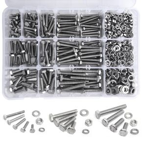 940PCS Grade 8.8 Metric Bolt and Nuts Kits M4 M5 M6 M8 Heavy Duty Hex Bolts Nuts Assortment Set Yellow Zinc Plated