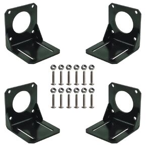 4pcs 57 Stepper Motor Nema 23 Fixed Seat, Nema 23 Stepper Motor Steel Mounting Bracket for NEMA23 Stepper Motor with Screws and Nuts K-029-57