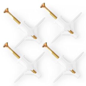 QCQIANG 100Pcs Drywall Anchors with Self-Drilling Zinc Plated Screws Kit, Drywall Anchors Heavy Duty (Grey)