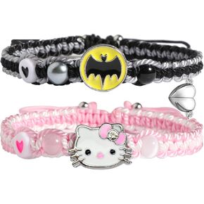 AULSIEY Kitty Spider Friendship Bracelet For Couples Best Friend Bff Family, Matching Heart Couples Bracelet Birthday Valentines Day Gifts To Daughter Sister Bestie Son Soulmate Friend