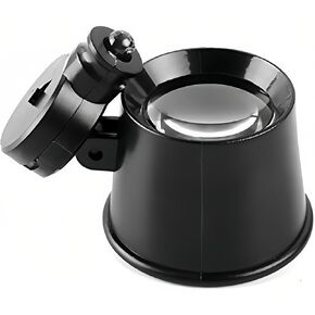 عدسة مكبرة للعين 10X مع ضوء LED، حامل حلقة العين المكبرة بإضاءة LED، عدسة مكبرة للجواهر المحمولة (10X) in Kuwait