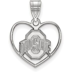 LogoArt Logo Art Sterling Silver Ohio State Buckeyes Pendant in Heart