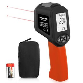 Industrial Laser Thermometer Gun, BTMETER 50:1 Infrared Temperature Meter w/Adjustable Emissivity Measure High Temp -58°F to 3416°F for HVAC Furnace Pizza Oven, IR Pyrometer BT-1880