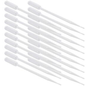 Othmro 100Pcs 1ml Disposable Plastic Transfer Pipettes,Calibrated Dropper Clear Pipettes Liquid Dropper Suitable for Ear Eye Essential Oils Makeup, Science Laboratory, DIY Art 149mm Length
