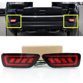 ECAHAYAKU Compatible With Jeep Compass 2011-2016,Jeep Grand Cherokee 2012-2021,Dodge Journey 2011-2017, LED Bumper Light Brake Light Rear Fog Lamp Dynamic Turn Signal Reflector