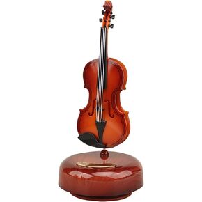 Quekas Violin Music Box - Classical Music Box Mini Replica Instrument Crafts Decoration Gift Craft Home Office Ornament