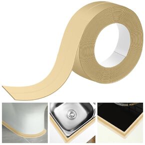 Frienda Clear Caulk Tape 10.5' x 1.5'' Waterproof Self Adhesive Caulk Strip Bathtub Sealant Tape Caulking Tape Sealing Strip Oil Proof Bathroom Caulk for Kitchen Floor Wall Edge Protector(PVC)
