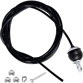 Home Gym Fitness LAT Pulldown Cable Replacement 78/118/ 236 Inch, 6mm Adjustable Length for Pulley System Cable Machine Workout Equipment, Steel Wire Rope with Rubber Stopper Ball (236 Inch)