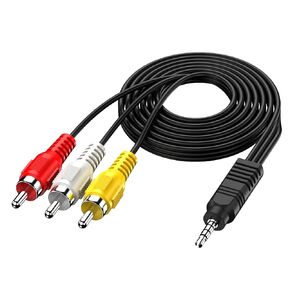 SNLLMZI 3.5 mm to RCA AV Camcorder Video Cable,3.5mm 18 TRRS Male to 3 RCA Male Plug Adapter Cord for TV,Smartphones,MP3, Tablets,Speakers,Home Theater - 5ft1.5M