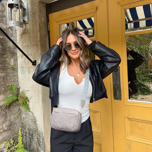 Crossbody Bags for Women Trendy, Quilted Crossbody Purses, Leather Women's Shoulder Handbags with Card Slots in Saudi Arabia
