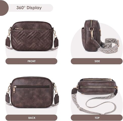 Crossbody Bags for Women Trendy, Quilted Crossbody Purses, Leather Women's Shoulder Handbags with Card Slots in Saudi Arabia