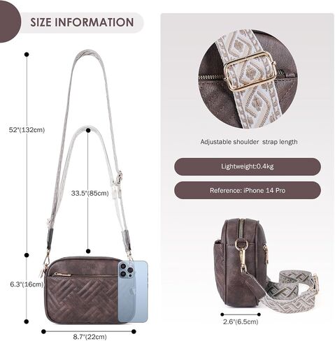 Crossbody Bags for Women Trendy, Quilted Crossbody Purses, Leather Women's Shoulder Handbags with Card Slots in Saudi Arabia