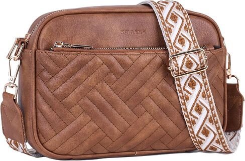 Crossbody Bags for Women Trendy, Quilted Crossbody Purses, Leather Women's Shoulder Handbags with Card Slots in Saudi Arabia