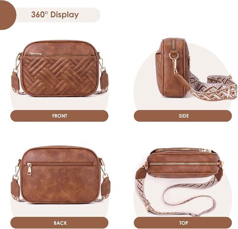 Crossbody Bags for Women Trendy, Quilted Crossbody Purses, Leather Women's Shoulder Handbags with Card Slots in Saudi Arabia