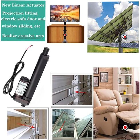 مشغل خطي URANT 24 فولت 8 بوصة، محرك خطي عالي السرعة 1000 نيوتن 10 مم/ثانية مع دعامة تثبيت ومفتاح مقاوم للماء لفتحة باب كهربائي للمنزل (200 مم) in Kuwait