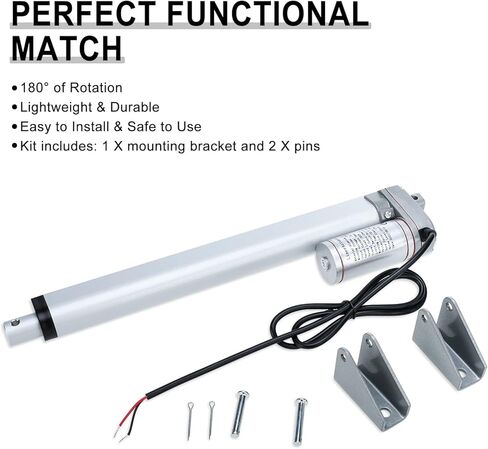 محرك خطي للسكتة الدماغية من Xeternity-Made DC12V 10 بوصة مع دعامة تثبيت 900N(225lbs) أقصى رفع 10 مم/ثانية لكرسي طاولة التلفاز رفع سرير التدليك المحرك الخطي للأريكة الكهربائية in Kuwait