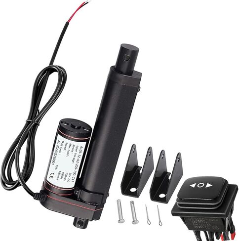 مشغل خطي URANT 24 فولت 4 بوصة، محرك خطي عالي السرعة 1000 نيوتن 10 مم/ثانية مع دعامة تثبيت ومفتاح مقاوم للماء لفتحة باب كهربائي للمنزل (100 مم) in Kuwait