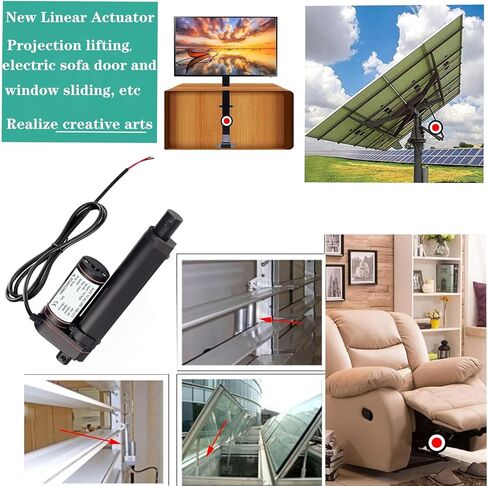 مشغل خطي URANT 24 فولت 4 بوصة، محرك خطي عالي السرعة 1000 نيوتن 10 مم/ثانية مع دعامة تثبيت ومفتاح مقاوم للماء لفتحة باب كهربائي للمنزل (100 مم) in Kuwait