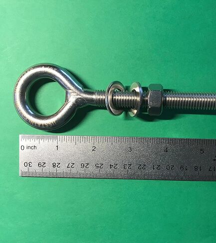 US STAINLESS 2 Pieces Stainless Steel 316 M12 Eye Bolt 12mm x 100mm (1/2" x 4") Marine Grade in Saudi Arabia