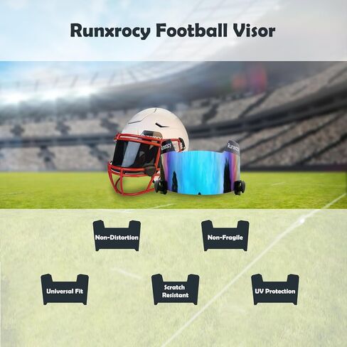 Runxrocy كرة القدم قناع العين درع عالمي مناسب للرياضات الخارجية درع واقي للخوذة مع مقاطع قناع مقاومة للخدش in Kuwait