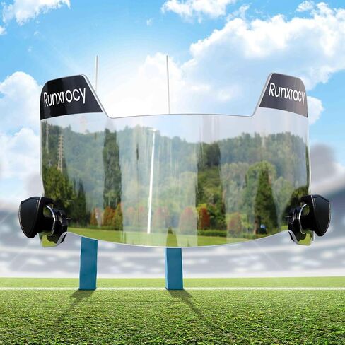 Runxrocy كرة القدم قناع العين درع عالمي مناسب للرياضات الخارجية درع واقي للخوذة مع مقاطع قناع مقاومة للخدش in Kuwait