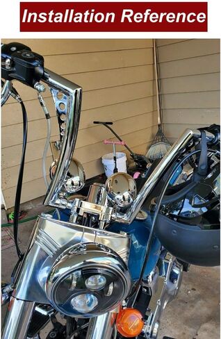 Dasen Chrome Ape Hangers Handlebar 12" Rise 1 1/4" Handle Bars Compatible with Harley Davidson Sportster Softail Dyna Touring Road Glide & King Models in Kuwait