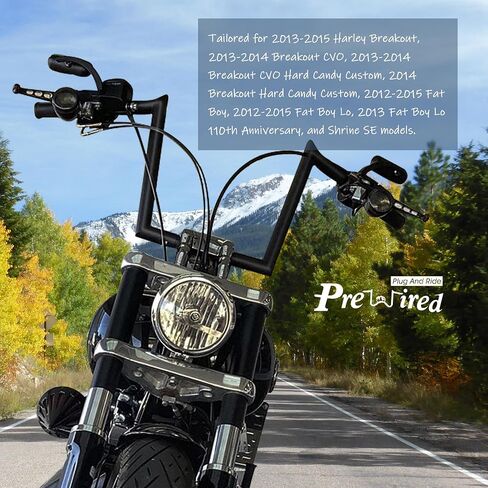 Prewired 14 Inch Softail Mercenary Handlebars Ape Hangers for 2012-2015 Harley Breakout and Fat Boy Models, Chrome in Saudi Arabia