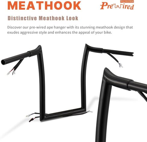 Prewired 14 Inch Softail Mercenary Handlebars Ape Hangers for 2012-2015 Harley Breakout and Fat Boy Models, Chrome in Saudi Arabia